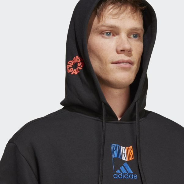 Adidas Sweat à Capuche Graphique Noir