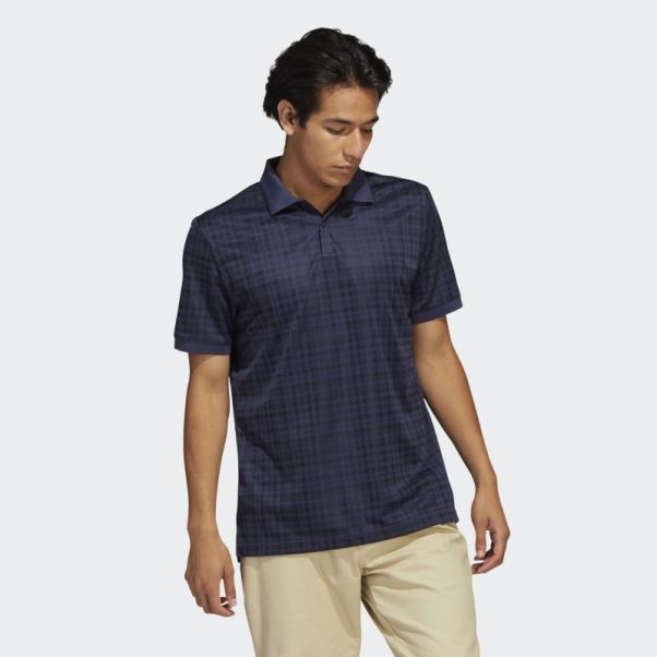 Polo Adidas Adicross Plaid Bleu Trace