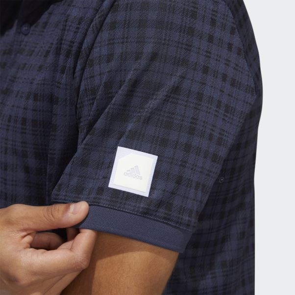 Polo Adidas Adicross Plaid Bleu Trace
