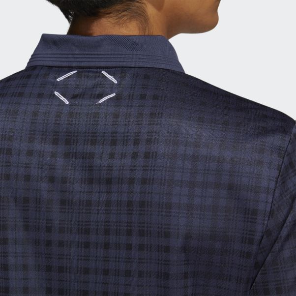 Polo Adidas Adicross Plaid Bleu Trace