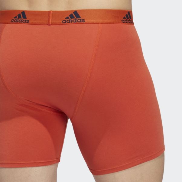 3 Paires De Boxers Bleus En Coton Stretch Adidas