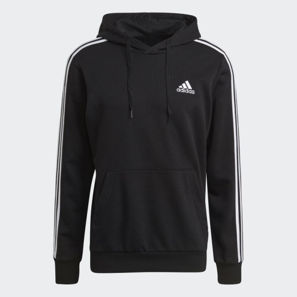 Sweat à Capuche Adidas Essentials 3 Bandes Noir
