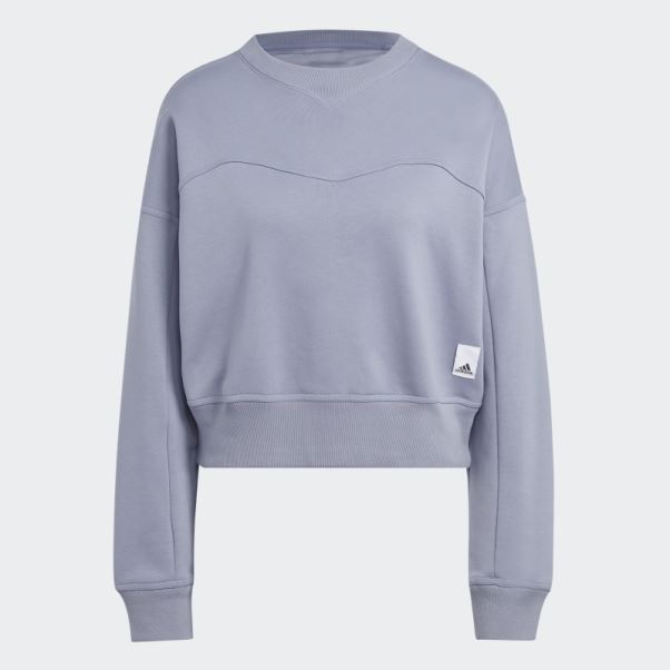 Sweat-shirt Adidas Lounge Fleece Violet Argenté