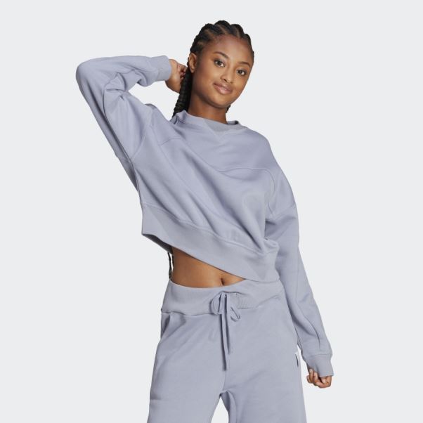 Sweat Polaire Lounge Violet Argent Adidas