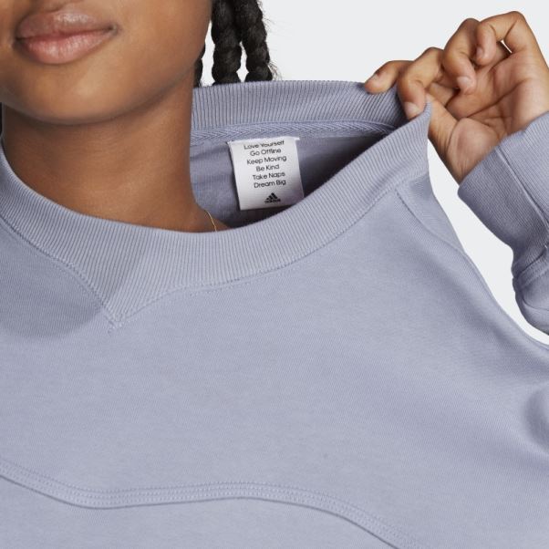 Sweat Polaire Lounge Violet Argent Adidas
