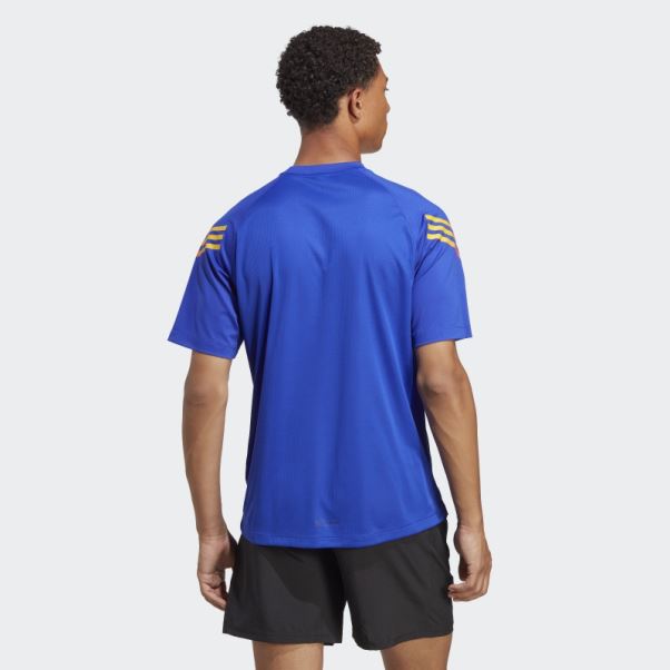 T-shirt D'entraînement à 3 Bandes Adidas Train Icons Bleu