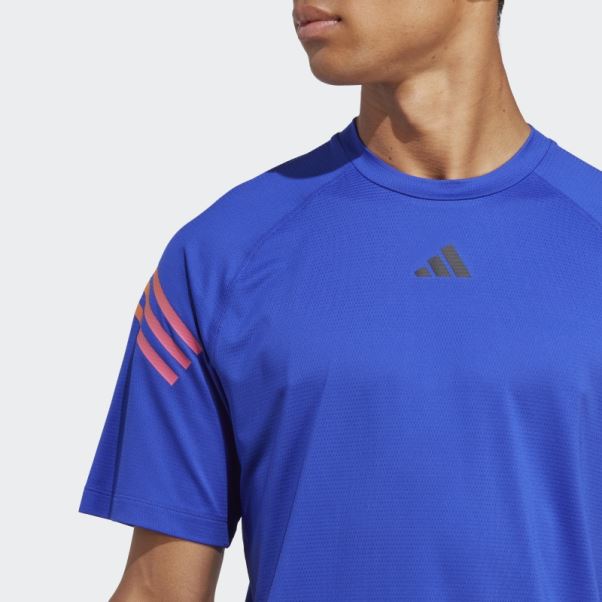 T-shirt D'entraînement à 3 Bandes Adidas Train Icons Bleu