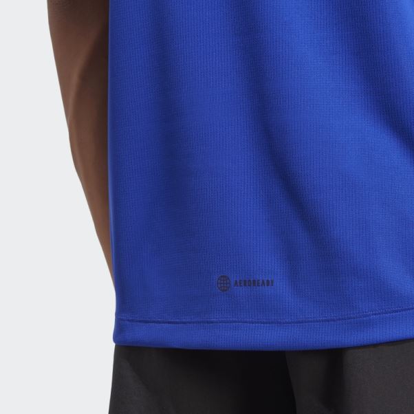 T-shirt D'entraînement à 3 Bandes Adidas Train Icons Bleu