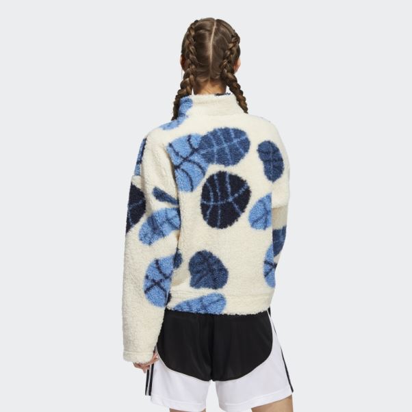 Adidas Hoop York City Sherpa Veste écru Teinte
