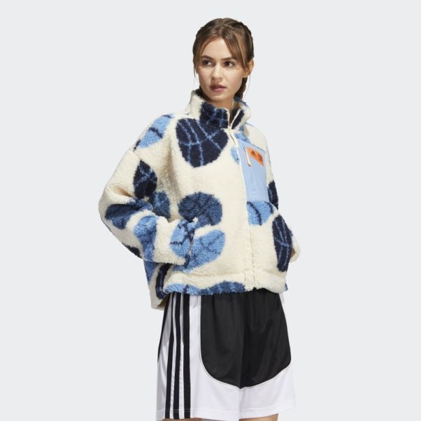 Adidas Hoop York City Sherpa Veste écru Teinte