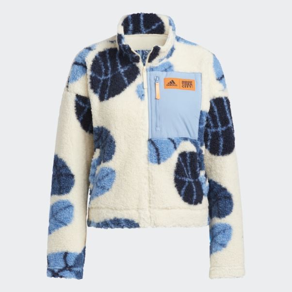 Adidas Hoop York City Sherpa Veste écru Teinte