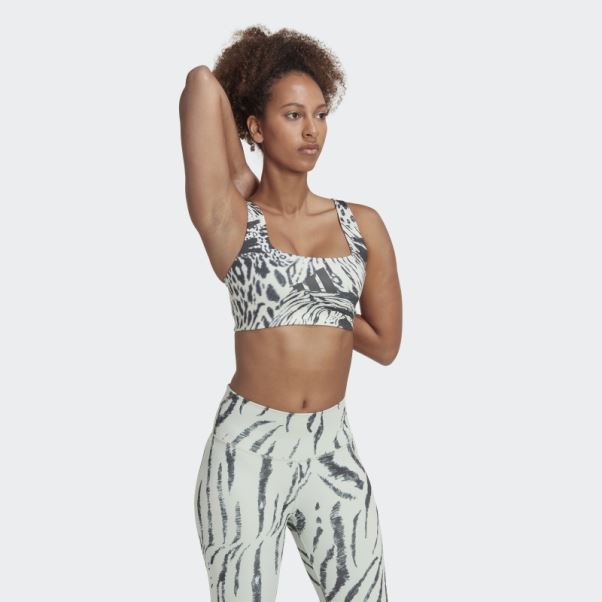 Soutien-gorge Imprimé Intégral à Maintien Moyen Powerimpact Training Adidas Vert