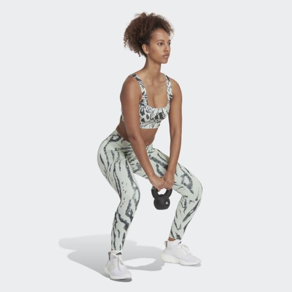 Soutien-gorge Imprimé Intégral à Maintien Moyen Powerimpact Training Adidas Vert