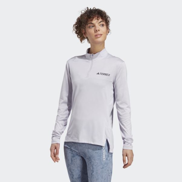 T-shirt à Demi-zip à Demi-zip Argenté Terrex Multi Adidas