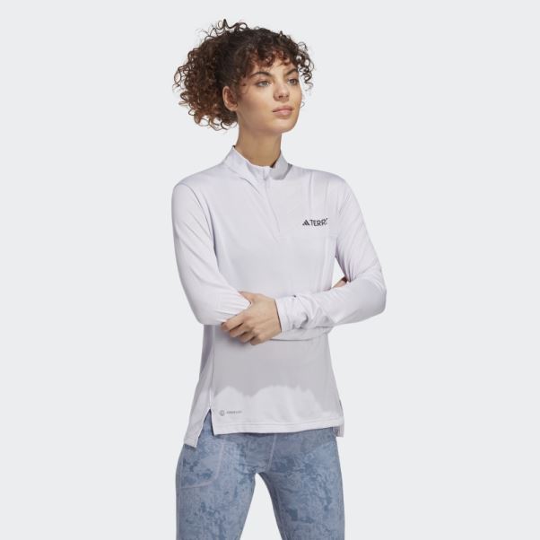 T-shirt à Demi-zip à Demi-zip Argenté Terrex Multi Adidas