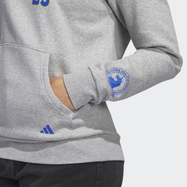 Boston Marathon 2023 Sweat à Capuche Graphique Classique Gris Moyen Adidas