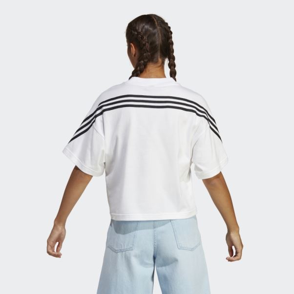 T-shirt Blanc élégant à 3 Bandes Future Icons Adidas
