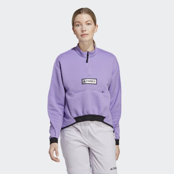 Veste Polaire Demi-zip Terrex Utilitas Violet Adidas