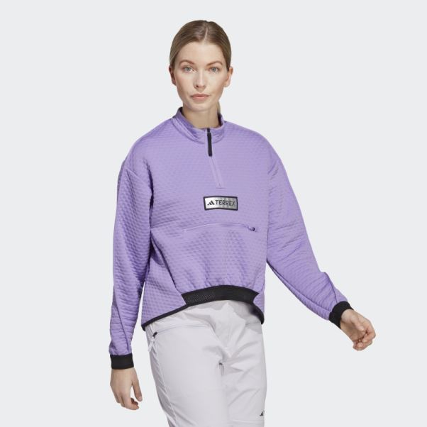 Veste Polaire Demi-zip Terrex Utilitas Violet Adidas