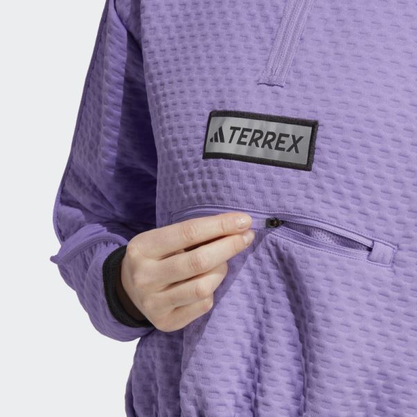 Veste Polaire Demi-zip Terrex Utilitas Violet Adidas