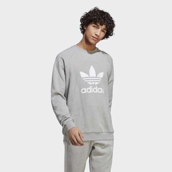 Adicolor Classics Trèfle Ras Du Cou Sweat Adidas Gris Moyen