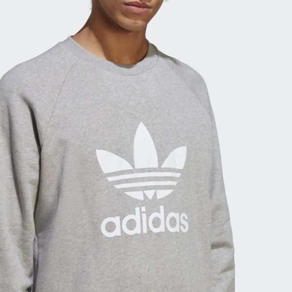 Adicolor Classics Trèfle Ras Du Cou Sweat Adidas Gris Moyen