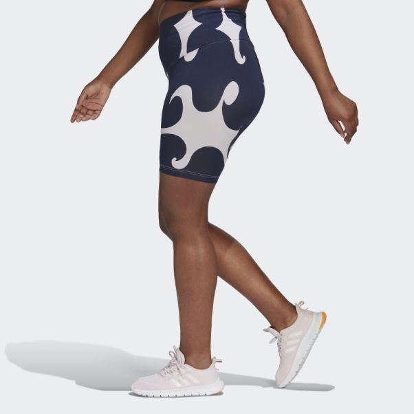 Collants Courts Adidas Marimekko Rib Au Genou (taille Plus) Teinte Violette