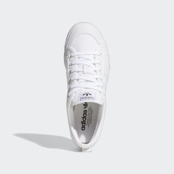 Nizza Plate-forme Chaussures Blanc Adidas