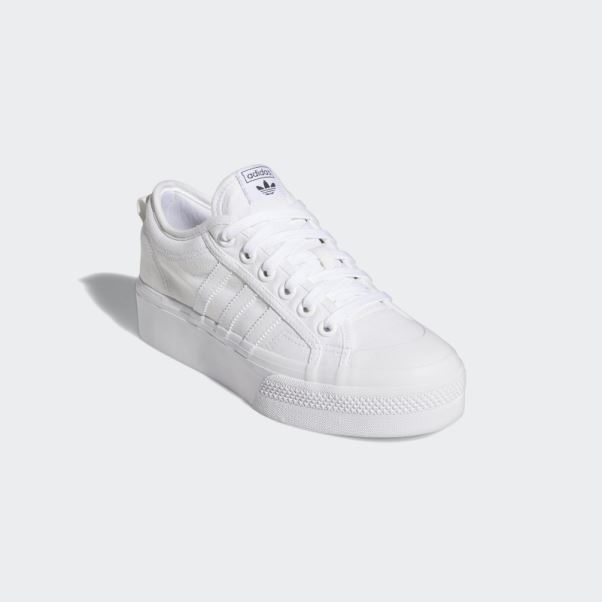 Nizza Plate-forme Chaussures Blanc Adidas