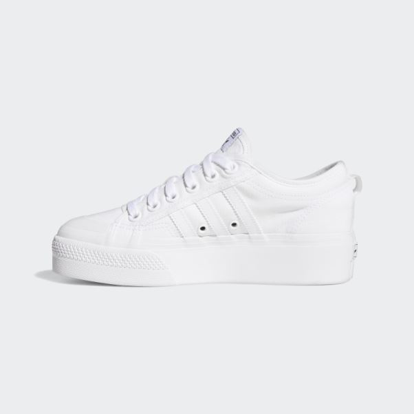 Nizza Plate-forme Chaussures Blanc Adidas