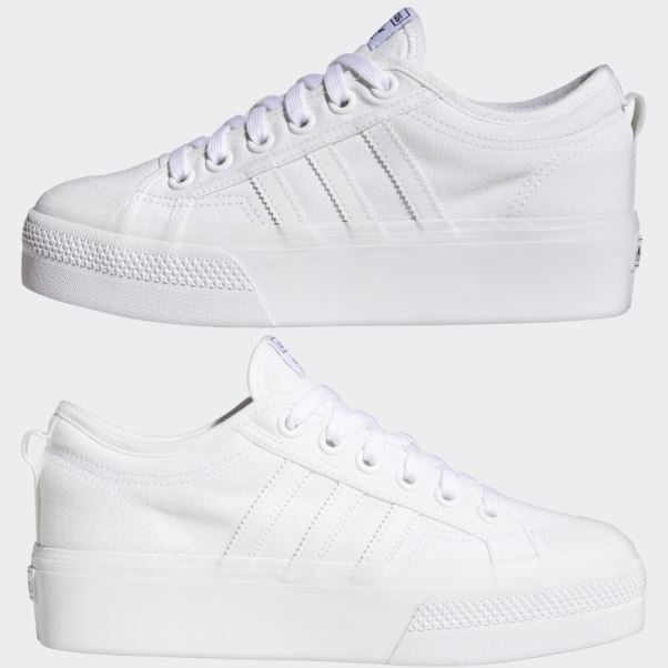 Nizza Plate-forme Chaussures Blanc Adidas