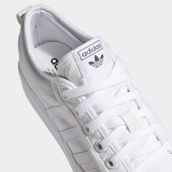 Nizza Plate-forme Chaussures Blanc Adidas