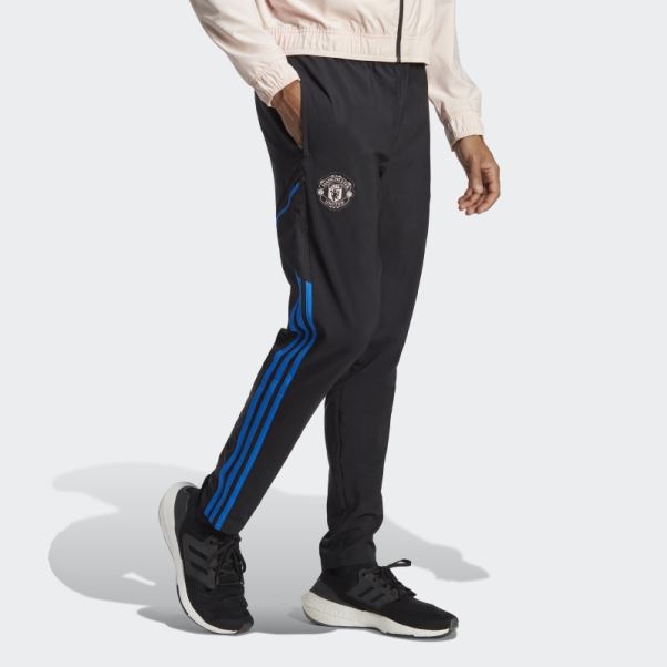 Adidas Manchester United Presentation Bas De Survetement Bleu Fluo