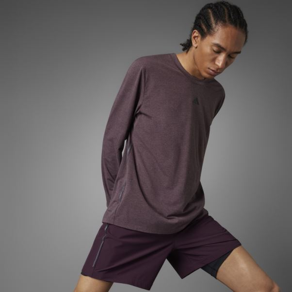 Adidas Short De Yoga Authentique Balance 2-en-1 Bordeaux