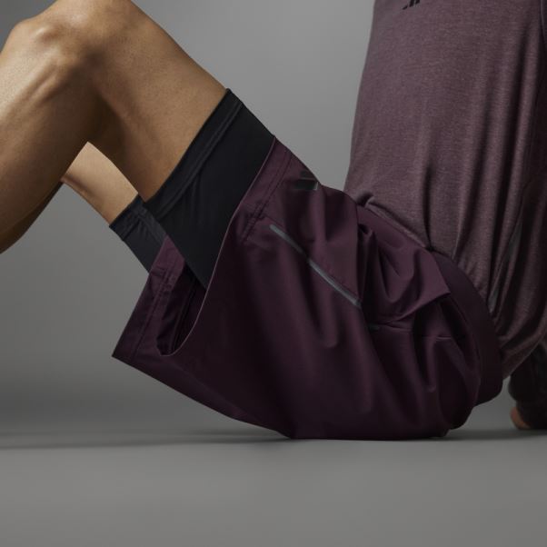 Adidas Short De Yoga Authentique Balance 2-en-1 Bordeaux