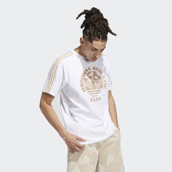 T-shirt à 3 Bandes Adidas Original Athletic Club Blanc
