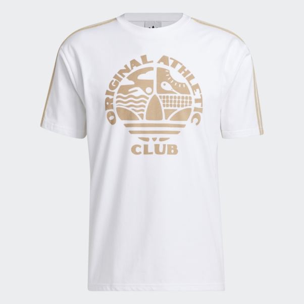 T-shirt à 3 Bandes Adidas Original Athletic Club Blanc