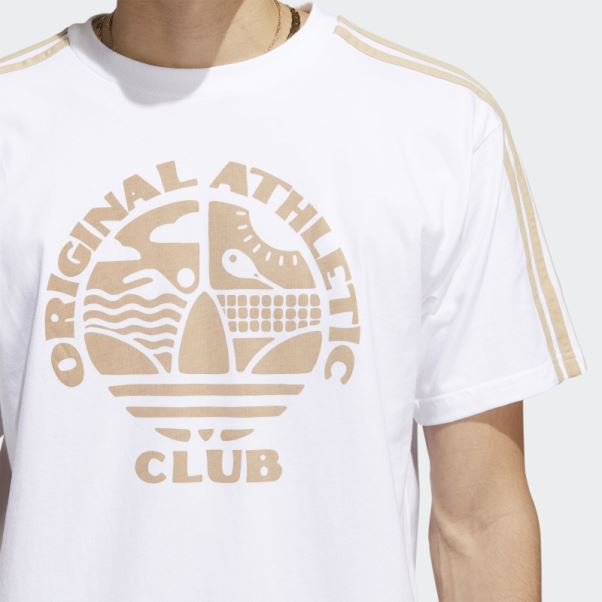 T-shirt à 3 Bandes Adidas Original Athletic Club Blanc