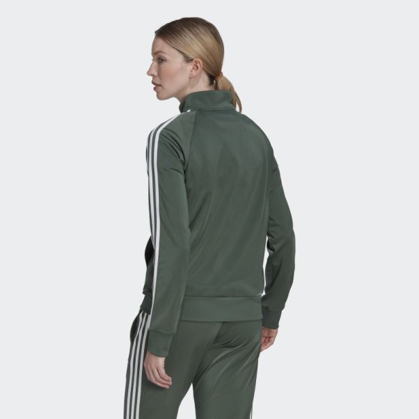 Adidas Green Oxide Primegreen Essentials Warm-up Slim Veste De Survêtement à 3 Bandes