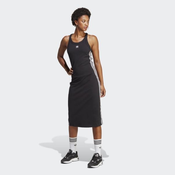 Robe Débardeur Longue Adicolor Classics 3 Bandes Noir Adidas