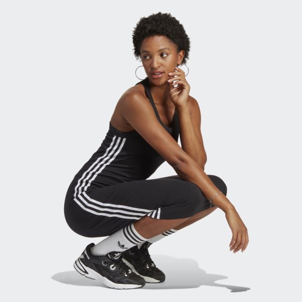 Robe Débardeur Longue Adidas Adicolor Classics 3 Bandes Noir