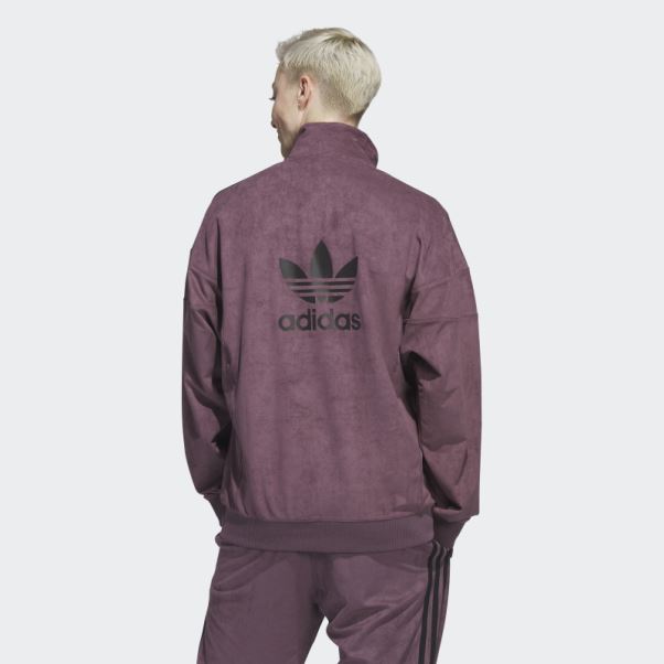 Adidas Adicolor Classics Haut De Survêtement En Peluche Bordeaux