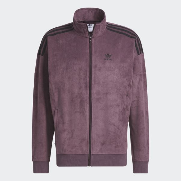 Adidas Adicolor Classics Haut De Survêtement En Peluche Bordeaux