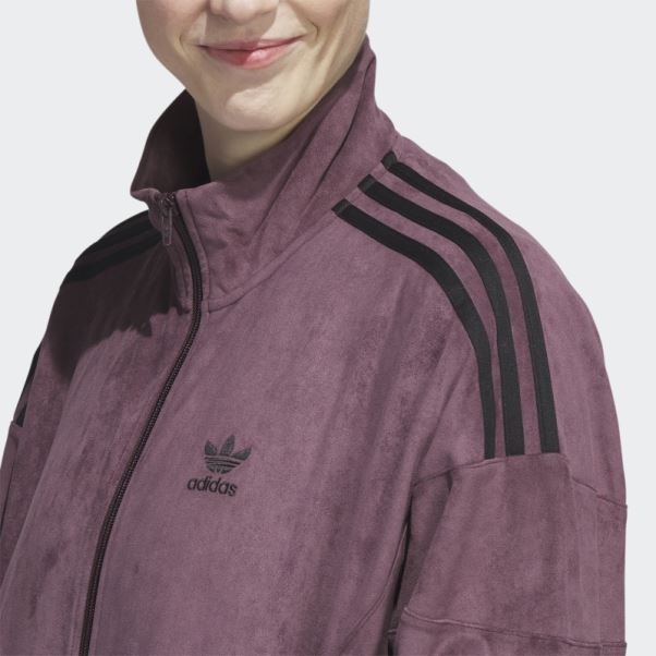 Adidas Adicolor Classics Haut De Survêtement En Peluche Bordeaux