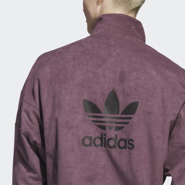 Adidas Adicolor Classics Haut De Survêtement En Peluche Bordeaux