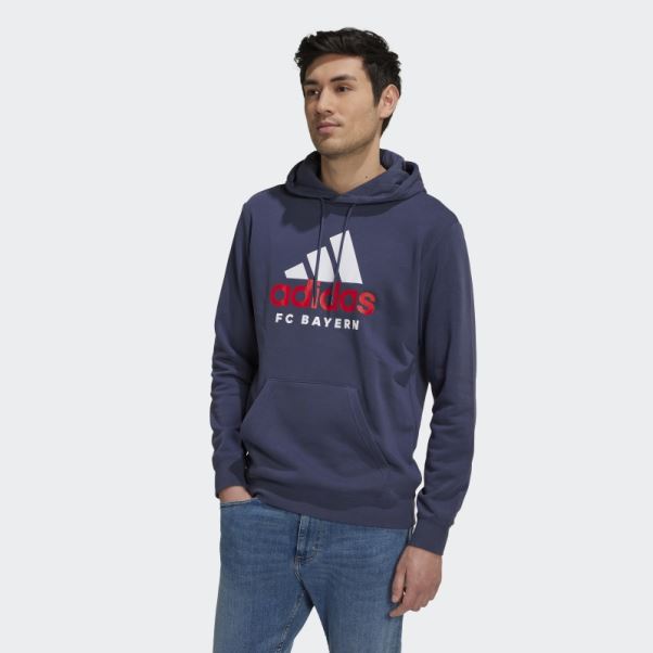 Sweat à Capuche Adidas Fc Bayern Adn Bleu Marine