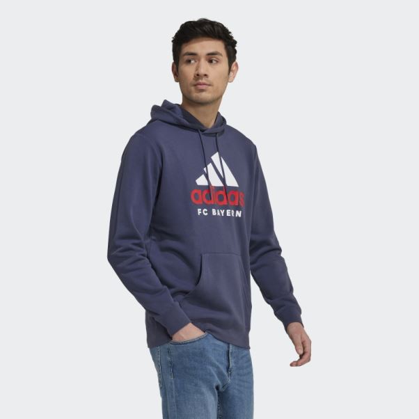 Sweat à Capuche Adidas Fc Bayern Adn Bleu Marine