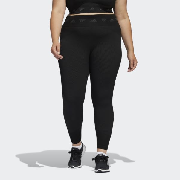 Collants D'entraînement Aeroknit 7/8 Noirs (grande Taille) Adidas