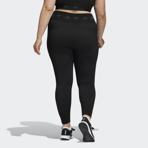 Collants D'entraînement Aeroknit 7/8 Noirs (grande Taille) Adidas