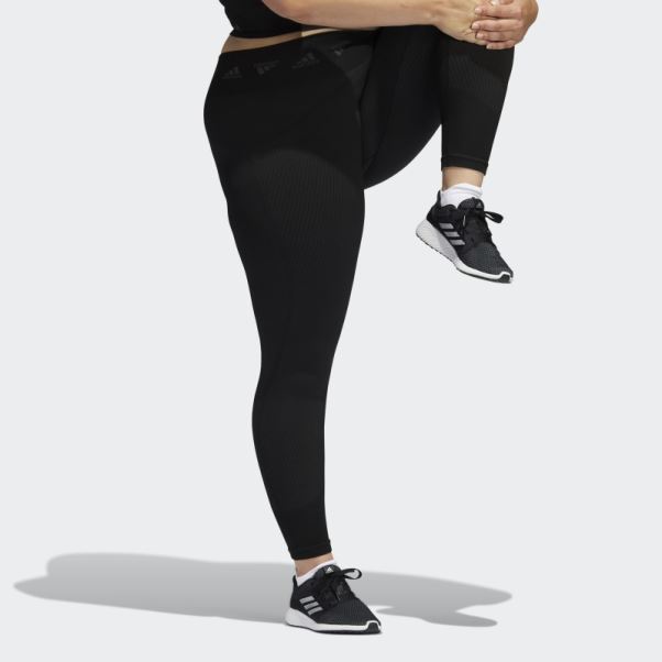 Collants D'entraînement Aeroknit 7/8 Noirs (grande Taille) Adidas